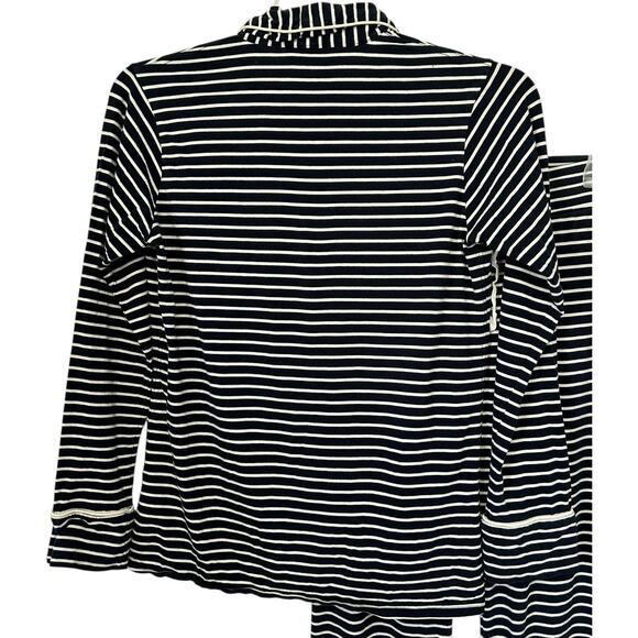 J. Crew Dreamy Cotton Pajama Set in Stripe Navy Blue B7341 Size XS - Picture 6 of 11